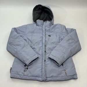 Zero Xposur Women's Hooded Puffer Jacket Light Gray Water Repellent, Size S